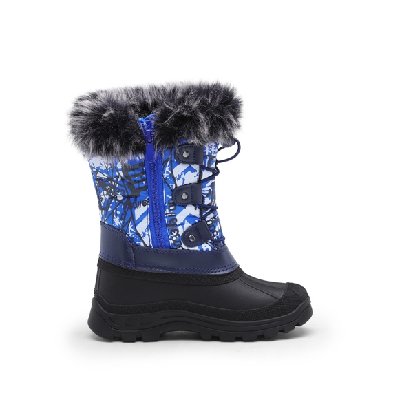 Kids Waterproof Warm Snow Boots - BLUE MULTI - 2